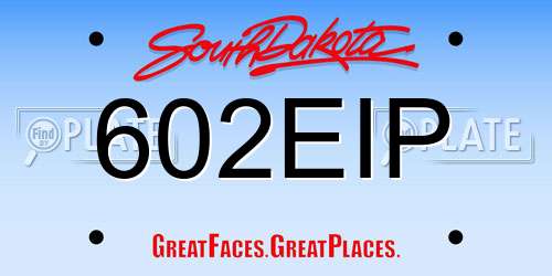 602EIP South Dakota License Plate