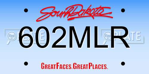 602MLR South Dakota License Plate