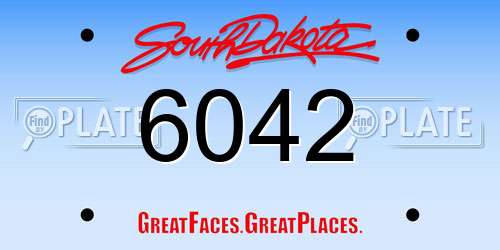 6042 South Dakota License Plate