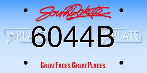 6044B South Dakota License Plate