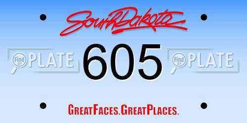 605 South Dakota License Plate