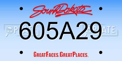 605A29 South Dakota License Plate