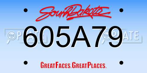 605A79 South Dakota License Plate