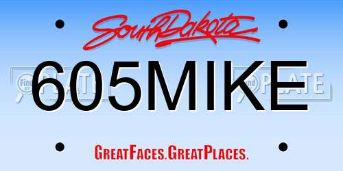 605MIKE South Dakota License Plate