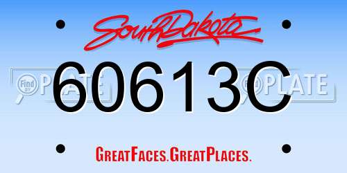 60613C South Dakota License Plate