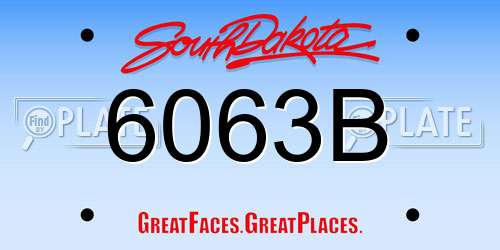 6063B South Dakota License Plate