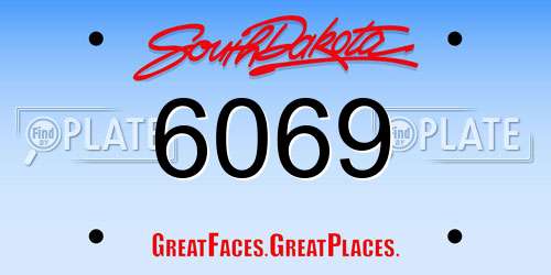 6069 South Dakota License Plate