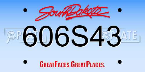 606S43 South Dakota License Plate