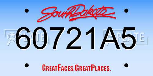 60721A5 South Dakota License Plate