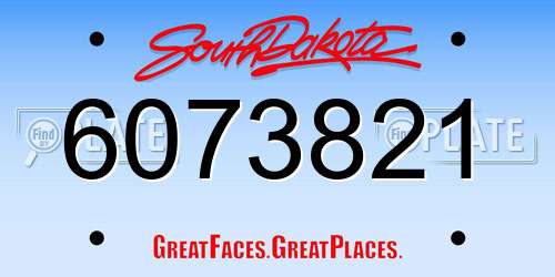 6073821 South Dakota License Plate