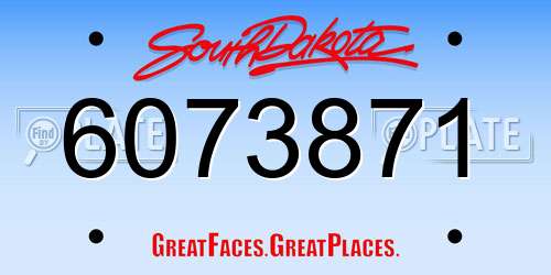 6073871 South Dakota License Plate