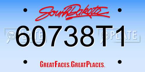 60738T1 South Dakota License Plate