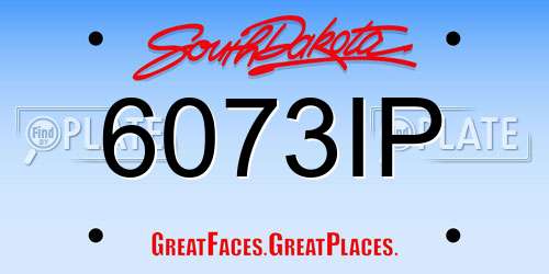 6073IP South Dakota License Plate