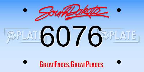 6076 South Dakota License Plate