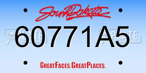 60771A5 South Dakota License Plate