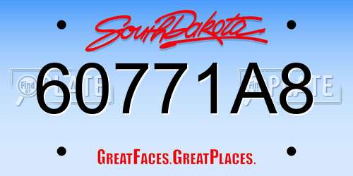 60771A8 South Dakota License Plate