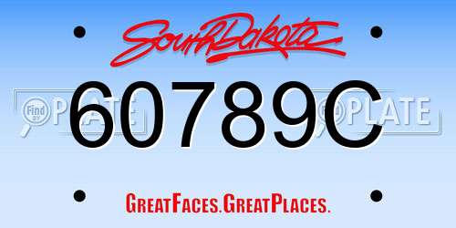 60789C South Dakota License Plate