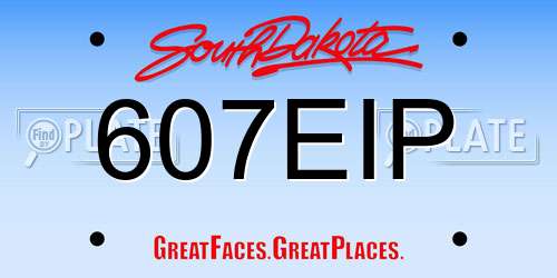 607EIP South Dakota License Plate
