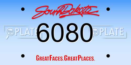 6080 South Dakota License Plate