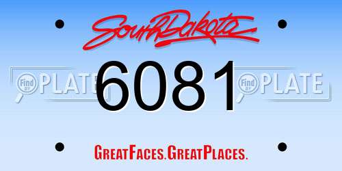 6081 South Dakota License Plate