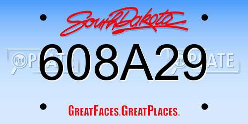 608A29 South Dakota License Plate