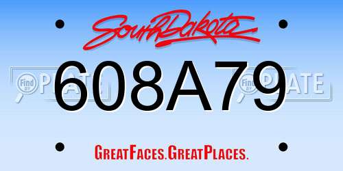 608A79 South Dakota License Plate