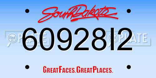 60928I2 South Dakota License Plate