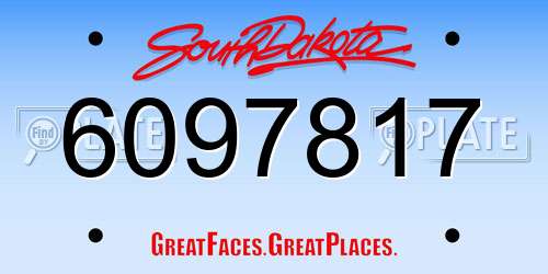 6097817 South Dakota License Plate