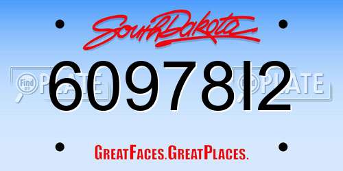 60978I2 South Dakota License Plate