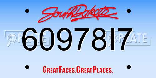60978I7 South Dakota License Plate