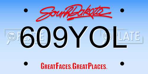 609YOL South Dakota License Plate