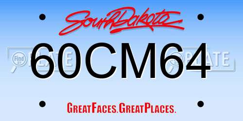 60CM64 South Dakota License Plate