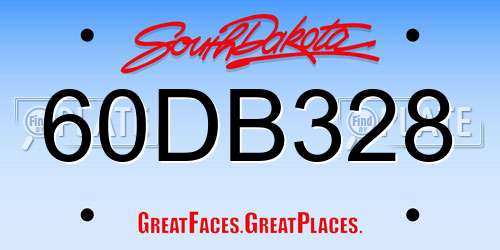 60DB328 South Dakota License Plate