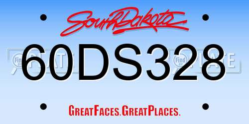 60DS328 South Dakota License Plate