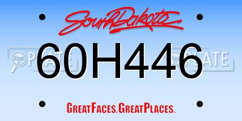 60H446 South Dakota License Plate