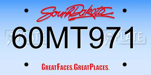 60MT971 South Dakota License Plate