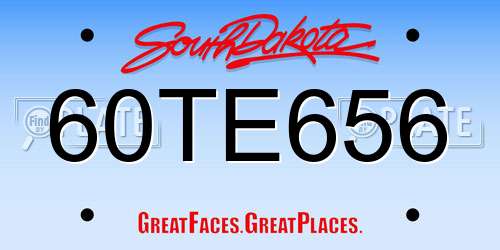 60TE656 South Dakota License Plate