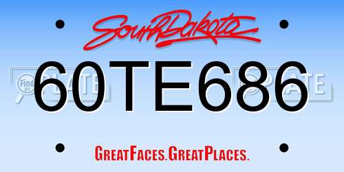 60TE686 South Dakota License Plate