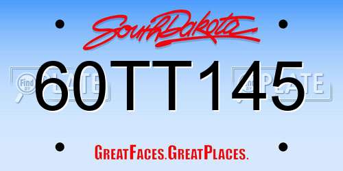 60TT145 South Dakota License Plate
