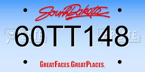 60TT148 South Dakota License Plate