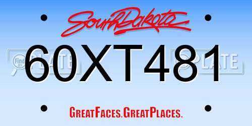 60XT481 South Dakota License Plate