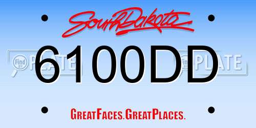 6100DD South Dakota License Plate