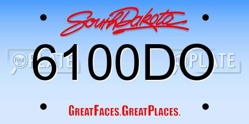 6100DO South Dakota License Plate