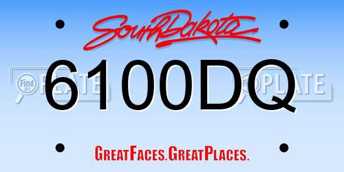 6100DQ South Dakota License Plate