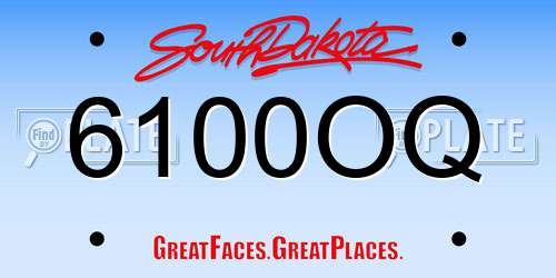 6100OQ South Dakota License Plate
