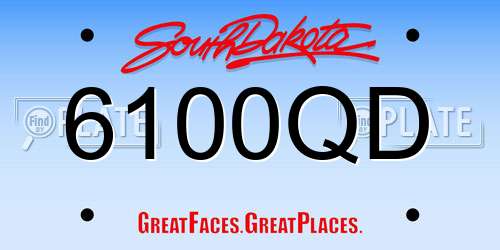 6100QD South Dakota License Plate