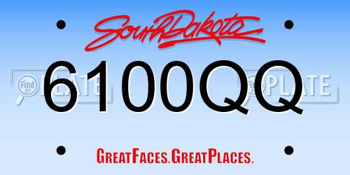 6100QQ South Dakota License Plate