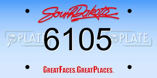6105 South Dakota License Plate