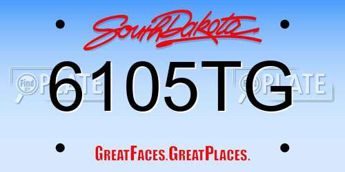6105TG South Dakota License Plate