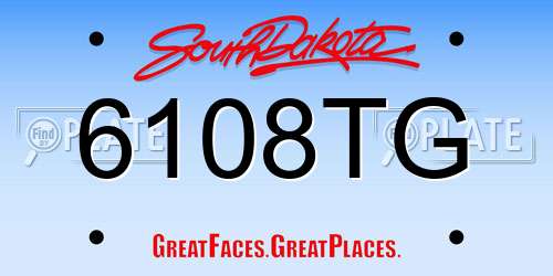 6108TG South Dakota License Plate